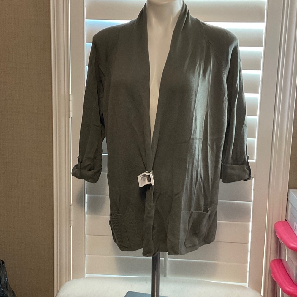 Chico's Olive Green Cardigan Sweater